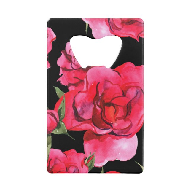 Watercolor Roses on Black (Front)