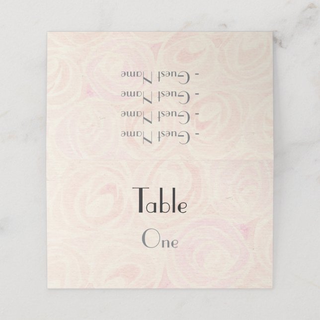 Watercolor roses place card (Outside Unfolded)