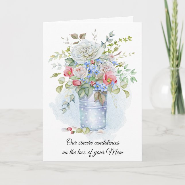 Watercolor Roses, Poppies, Wildflowers Sympathy | Card (Front)