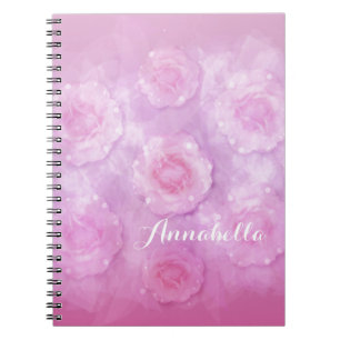 Watercolor roses spiral notebook