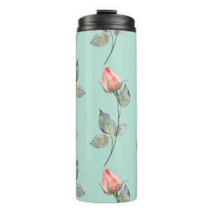 Watercolor Roses: Spring Floral Seamless Thermal Tumbler
