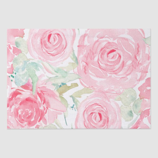Watercolor roses tissue paper (Front)