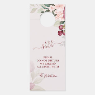 Watercolor Roses Wedding Door Hanger