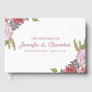 Watercolor Roses Wedding Guestbook