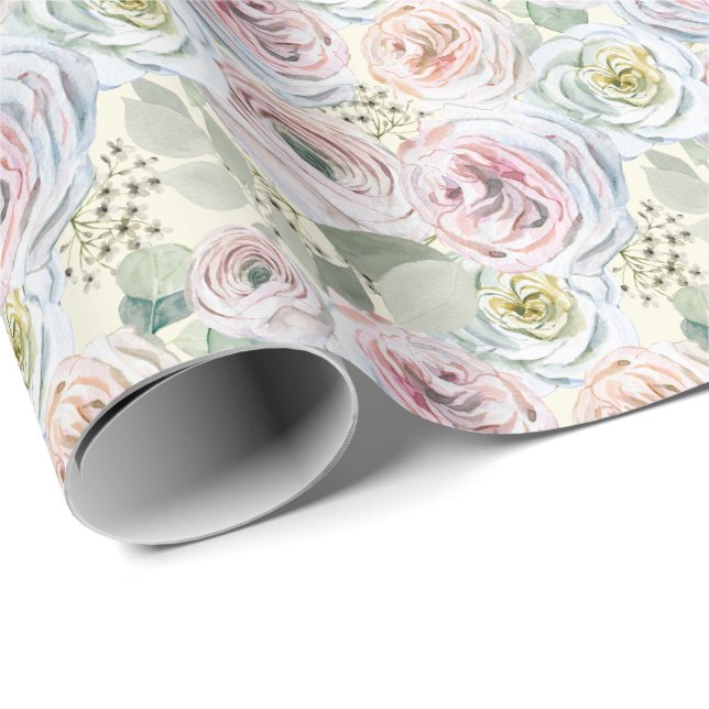 Watercolor roses yellow  wrapping paper (Roll Corner)