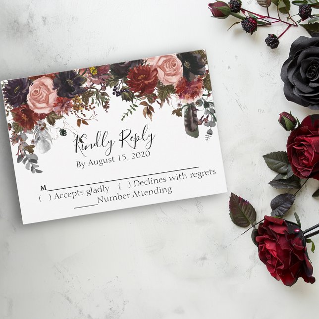 Watercolor RSVP Halloween Autumn Floral boho (Creator Uploaded)