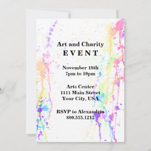 Watercolor Run Artistic Custom Event Invitation