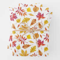 Watercolor Rustic Autumn Leaves Pattern