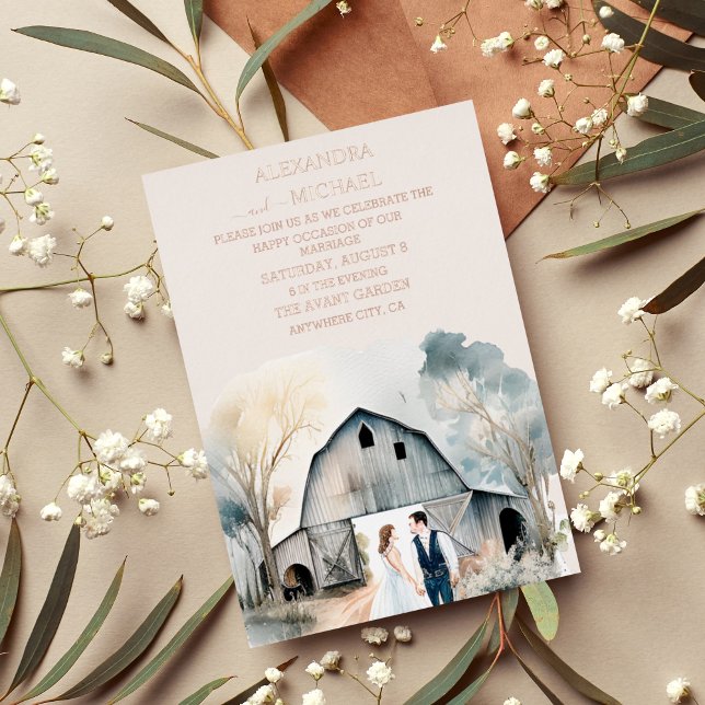 Watercolor Rustic Barn Wedding (Creator Uploaded)