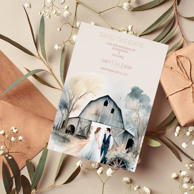 Watercolor Rustic Barn Wedding (Creator Uploaded)