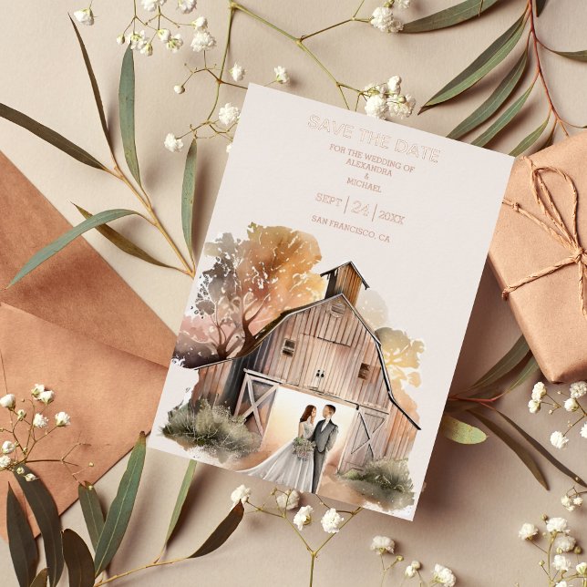 Watercolor Rustic Barn Wedding (Creator Uploaded)