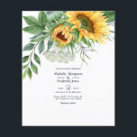 Watercolor Rustic Bohemian Sunflower Wedding Flyer<br><div class="desc">Boho rustic watercolor sunflowers and poppy seed-heads wedding invitation customisable to your event specifics. Envelopes are not included. For thicker invitations with envelopes included and matching products on the same theme please see the collection below.</div>