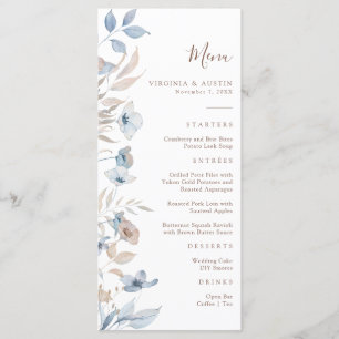 Watercolor Rustic Boho Wedding Menu