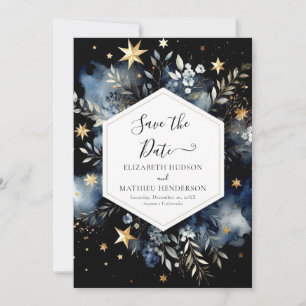 Watercolor Rustic Celestial Wedding Save The Date