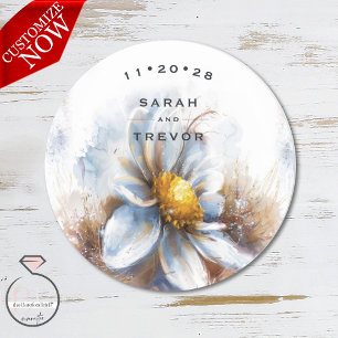 Watercolor Rustic Cowboy Wedding  Classic Round Sticker
