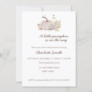 watercolor rustic cream pumpkin invitation