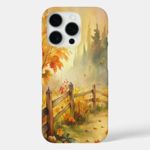 Watercolor Rustic Fall Landscape iPhone 16 Pro Case