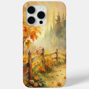 Watercolor Rustic Fall Landscape  iPhone 15 Pro Max Case