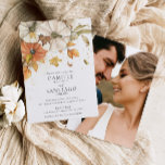 Watercolor Rustic Fall Photo Wedding Invitation<br><div class="desc">Watercolor Rustic Pumpkin Wedding Invitation. All Text is Editable - Click the "Customise Further" button to edit. Matching items in our store Cava party design</div>