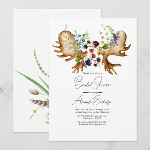 Watercolor Rustic Forest Bridal Shower Invitation