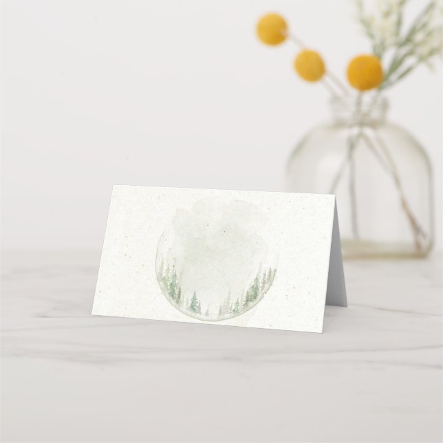 Watercolor Rustic forest pine trees place Card (Front)