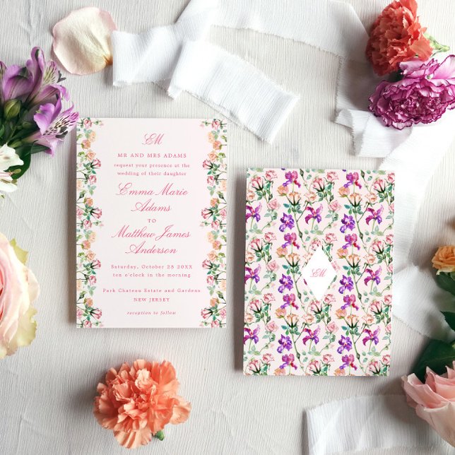 Watercolor Rustic Garden Boho Chic Wedding Invitation (Creator Uploaded)