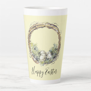 Watercolor Rustic Grapevine & Egg Nest Easter Latte Mug