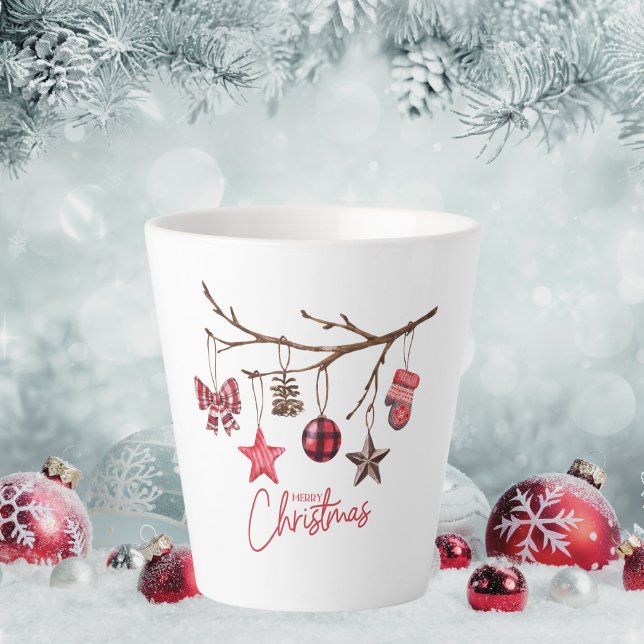 Watercolor Rustic Merry Christmas Latte Mug (Creator Uploaded)