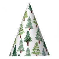 Watercolor Rustic Pine Forest Pattern Winter  