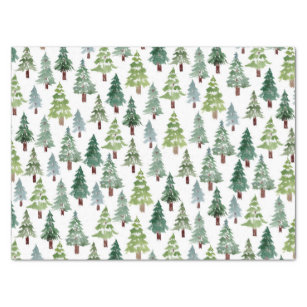  Watercolor Rustic Pine Tree Winter Forest  Tissue Paper