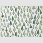 Watercolor Rustic Pine Tree Winter Forest   Tissue Paper<br><div class="desc">Beautiful watercolor winter forest pine tree pattern.</div>