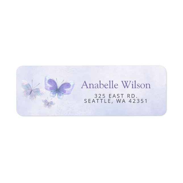 Watercolor Rustic Purple Lilac Butterflies (Front)