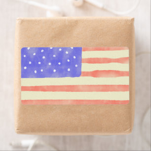 Watercolor rustic USA American flag