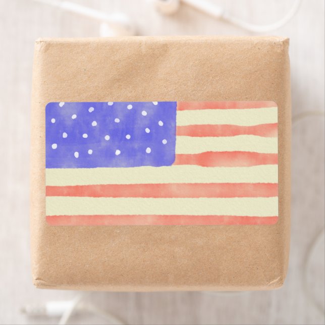 Watercolor rustic USA American flag (Insitu)