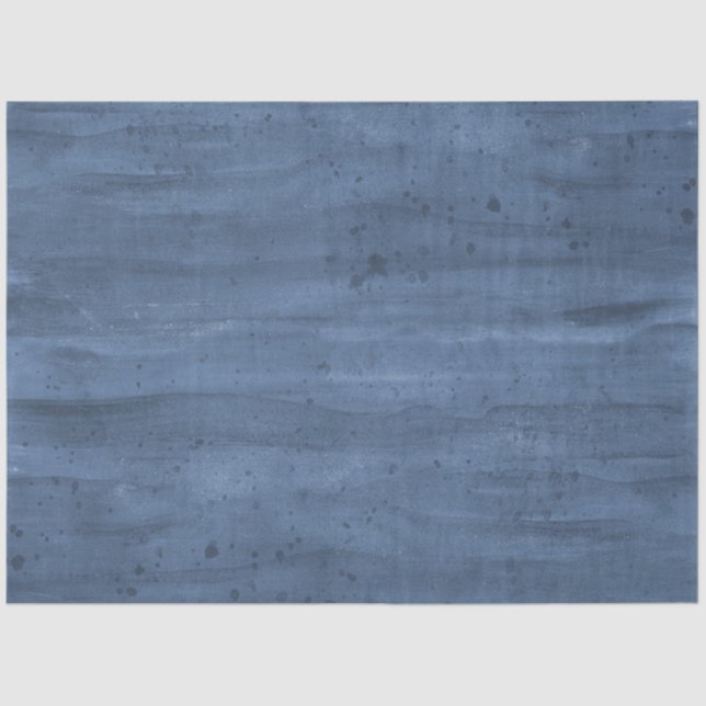Watercolor Rustic Wood Navy Blue Decoupage Tissue Paper (Front)
