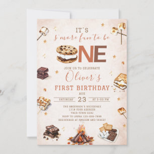 Watercolor S`more to love fall birthday party  Invitation