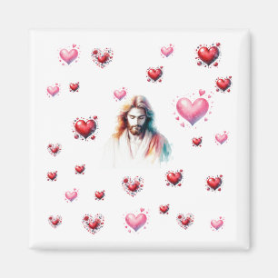 Watercolor Sacred Heart of Jesus – Christian Art P Magnet