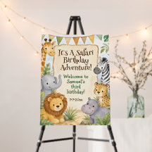 Watercolor Safari Animals Birthday Party