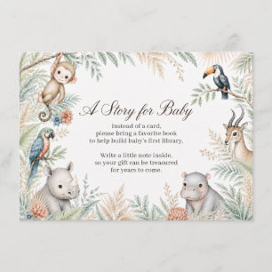 Watercolor Safari Books for Baby Enclosure Card