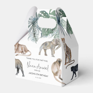 Watercolor Safari Calling All Animals Birthday Fav Favour Box