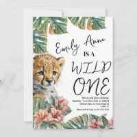 Watercolor Safari Wild One Baby Animal Birthday B