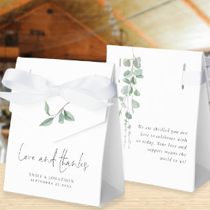 Watercolor Sage Eucalyptus Love Thanks Wedding Favour Box