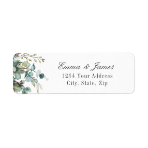 Watercolor Sage Eucalyptus Wedding Return Address