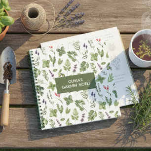 Watercolor Sage Green Botanical Garden Notes Notebook