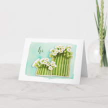Watercolor Saguaro Cactus with White Flowers