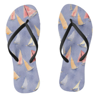 Watercolor sail boats jandals