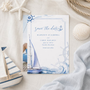 Watercolor Sailboat Nautical Wedding Save the Date