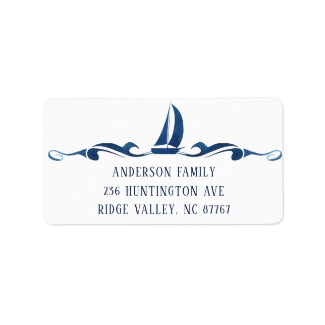 Watercolor Sailboat New Address Label (Front)