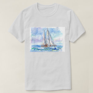 Watercolor Sailboat T-Shirt