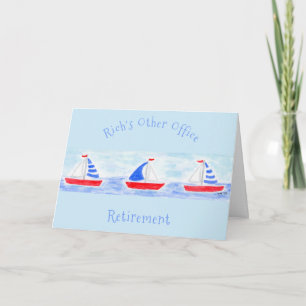 Watercolor Sailboats RETIREMENT Personalise Card